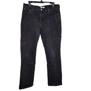 Levi's 505 Jeans Women Straight Leg Size 14 Denim Black Mid Rise 5-Pocket Casual